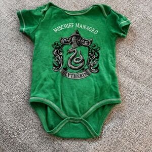 Harry Potter Slytherin Mischief Managed Baby Bodysuit 18M Green Wizarding World